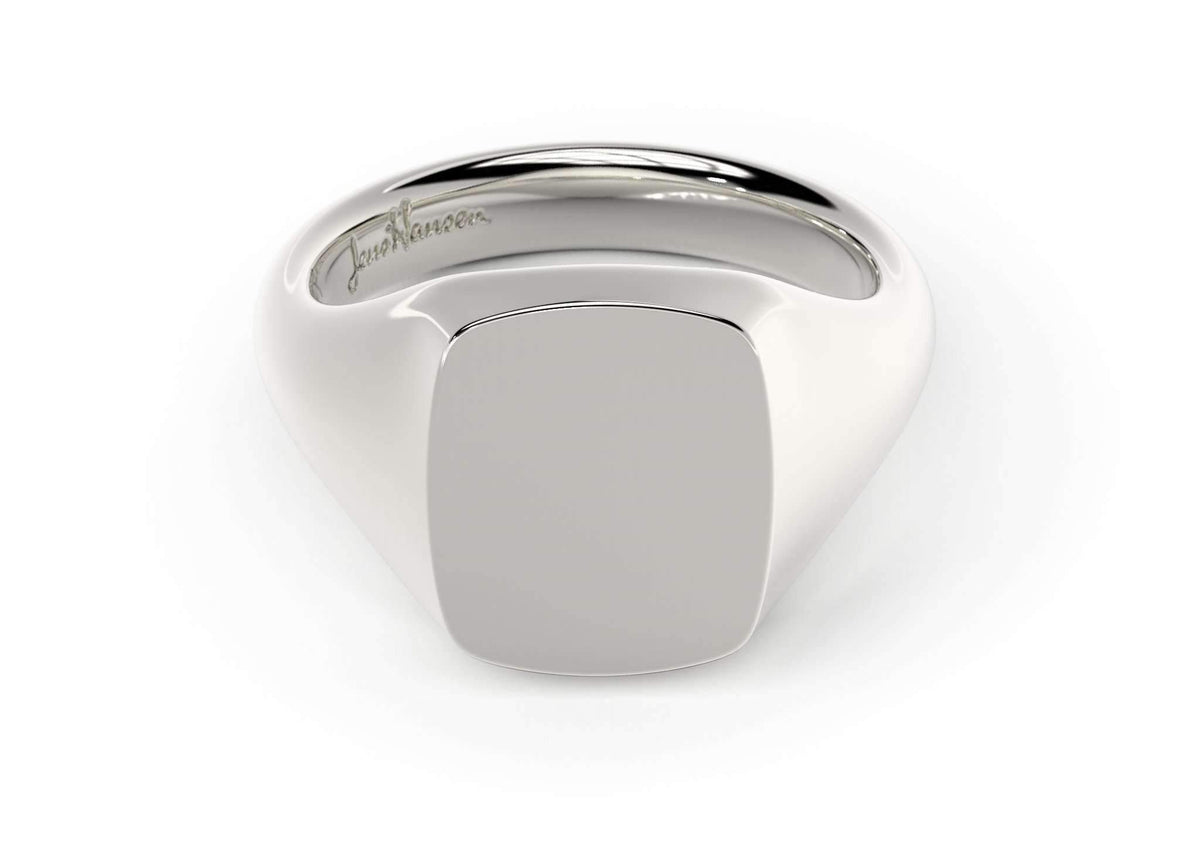 Quadrant Signet Ring, White Gold & Platinum