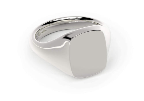 Quadrant Signet Ring, White Gold & Platinum