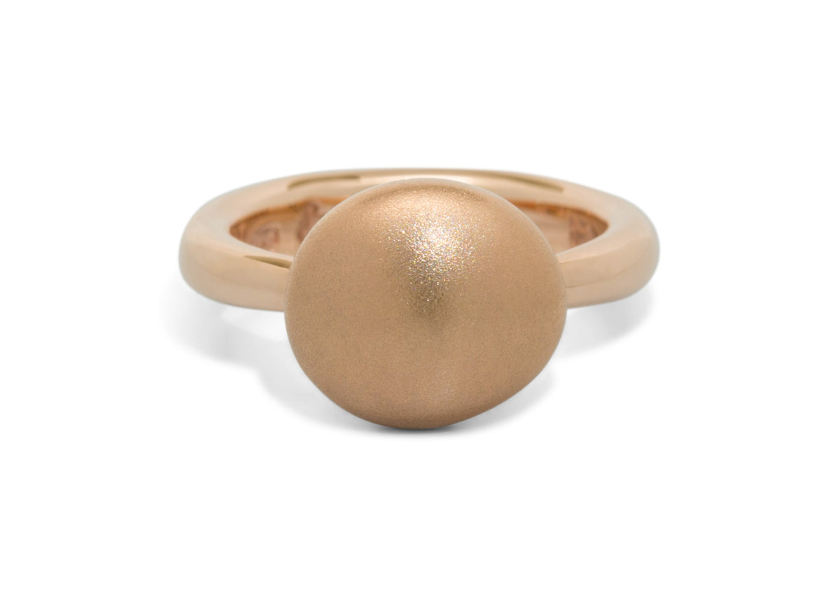 Button Ring, Red Gold