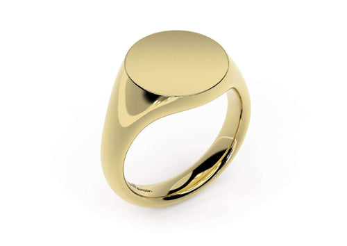 Round Signet Ring, Yellow Gold