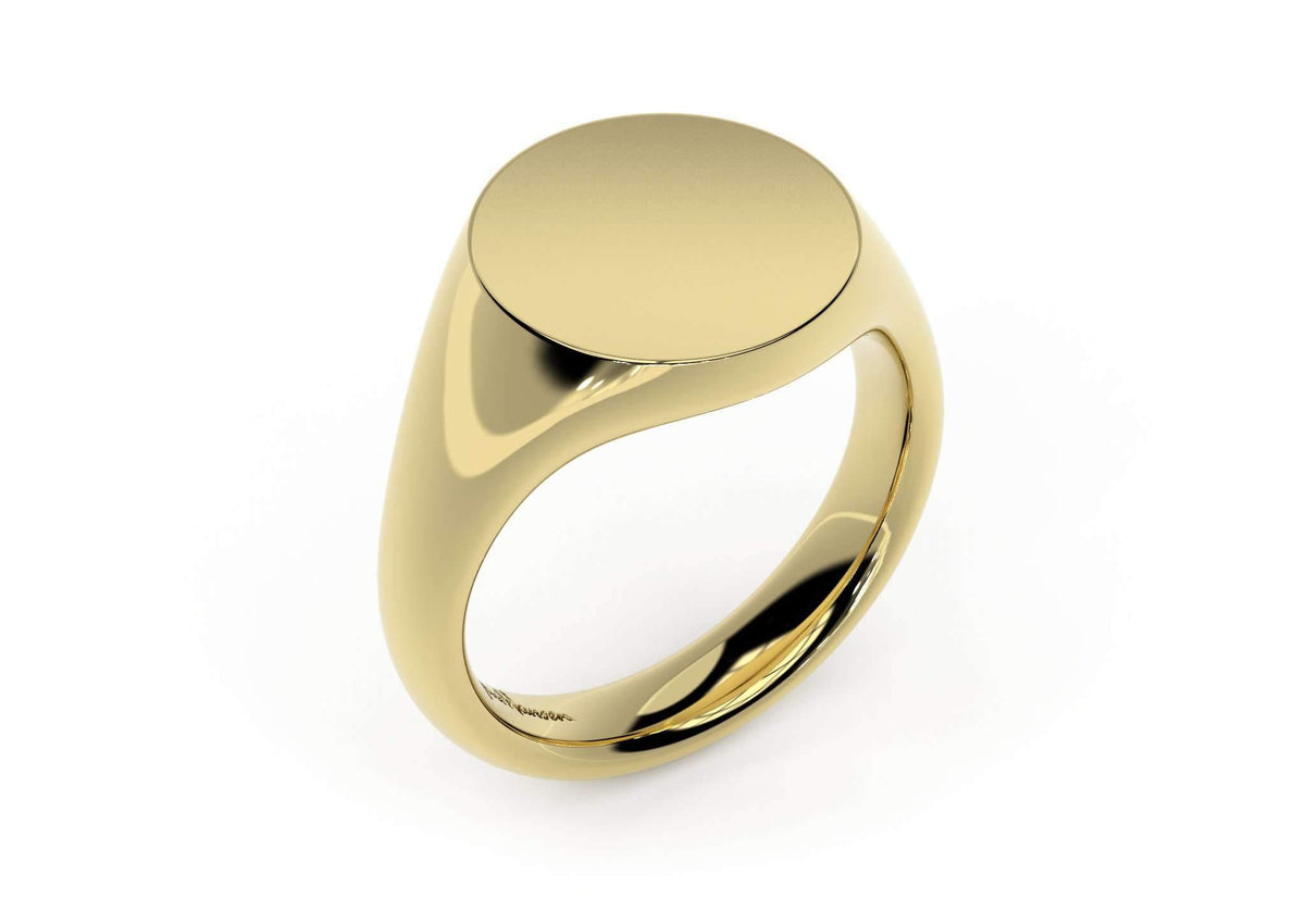 Round Signet Ring, Yellow Gold