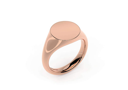 Round Signet Ring, Red Gold