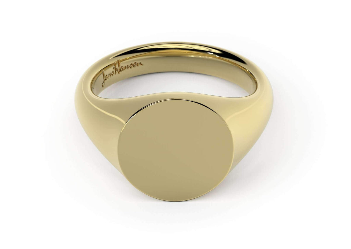 Round Signet Ring, Yellow Gold
