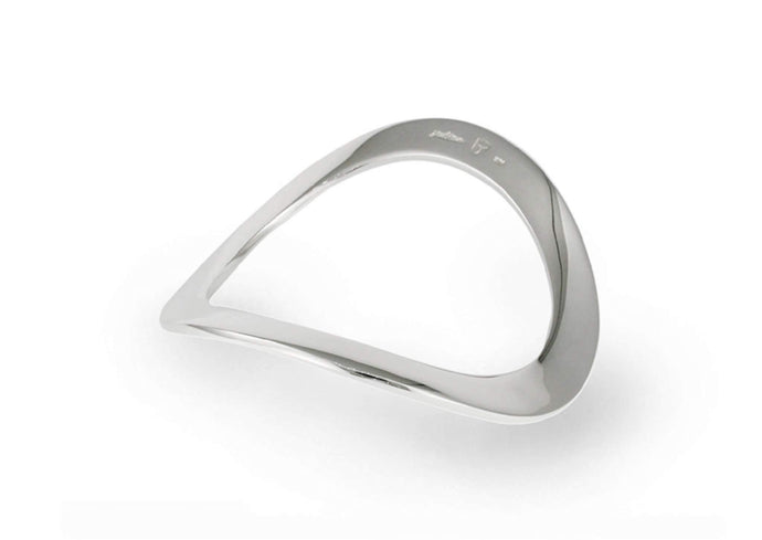 Flat Wave Bangle, Sterling Silver