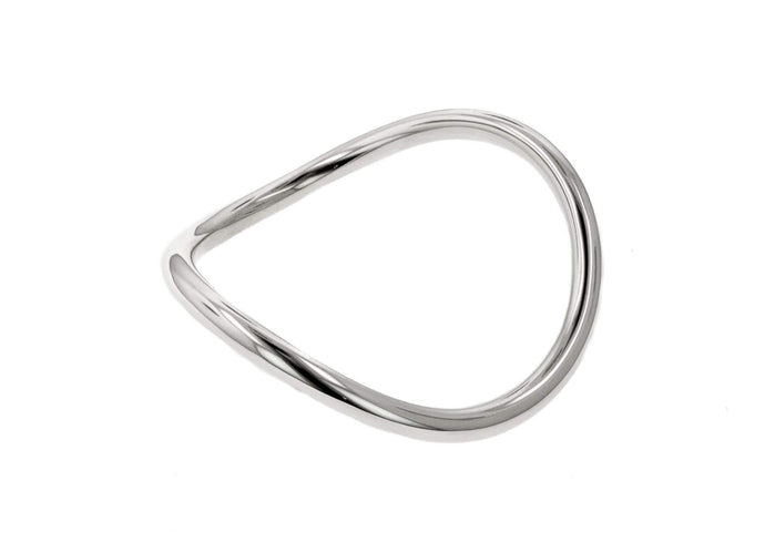 Round Wavy Bangle, Sterling Silver