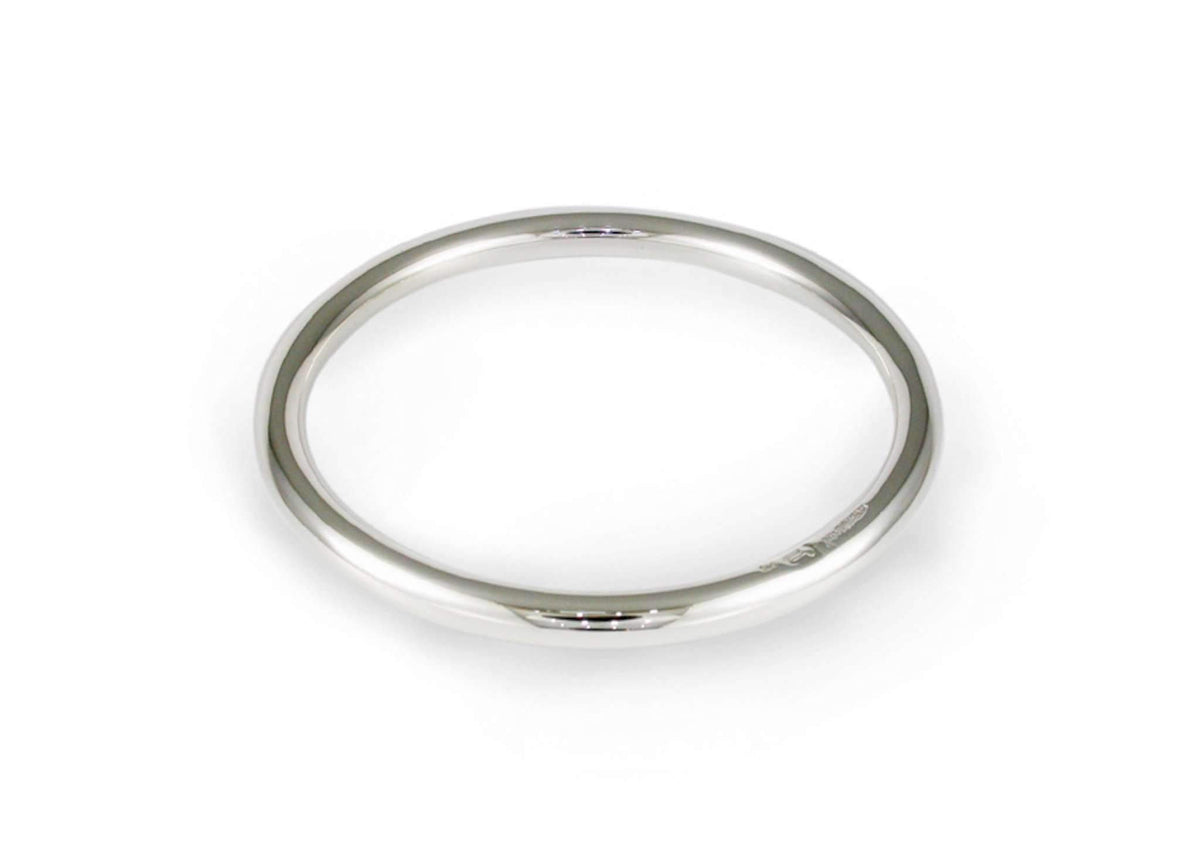 Round Bangle, Sterling Silver