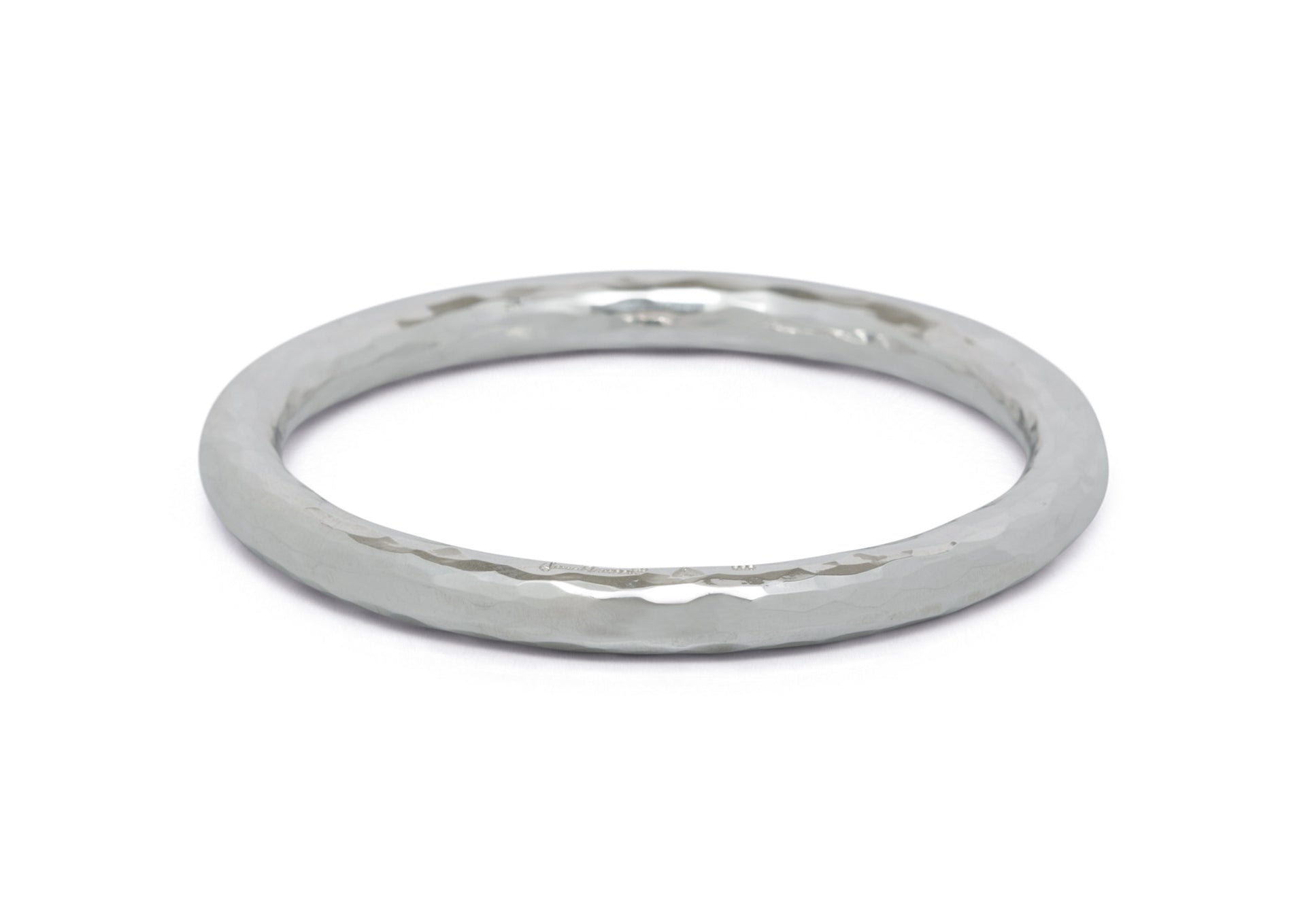 Luxury Hammered Bangle, Pure Silver