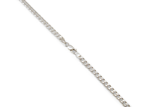 Beveled Edge Diamond Cut Curb Chain, Sterling Silver