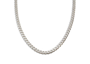 Beveled Edge Diamond Cut Curb Chain, Sterling Silver