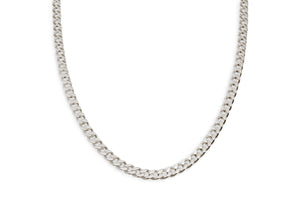 Diamond Cut Curb Chain, Sterling Silver