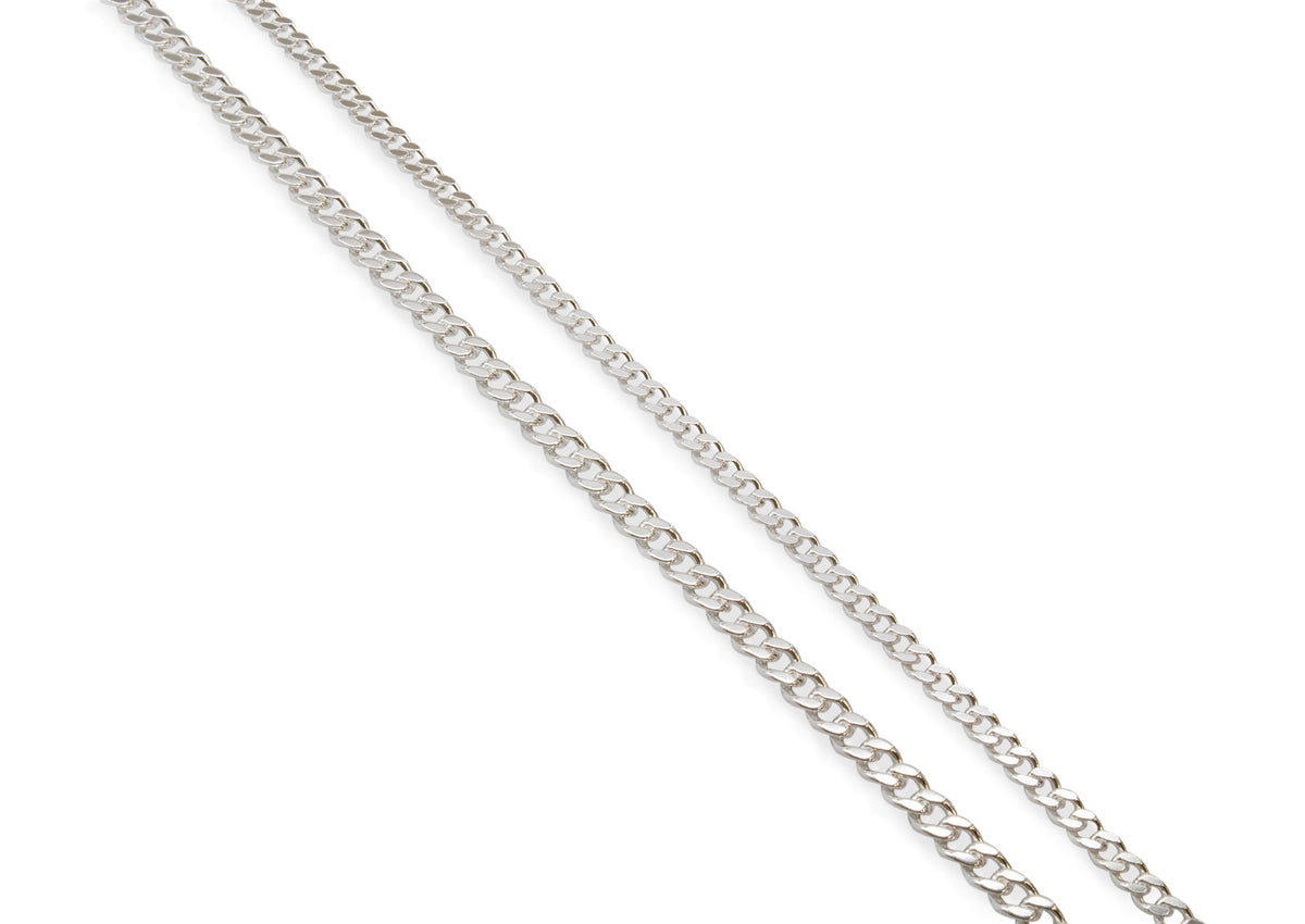 Diamond Cut Curb Chain, Sterling Silver