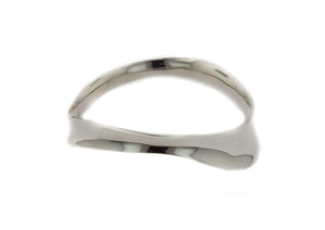 Inverted Curved Bangle, Sterling Silver