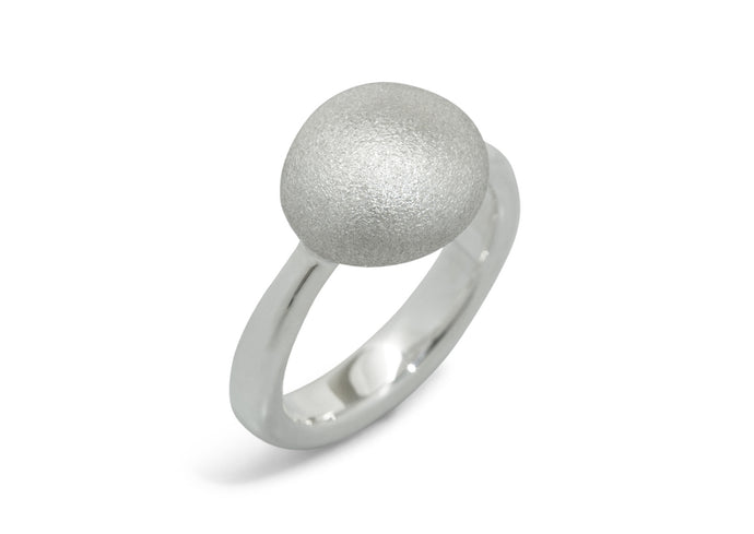 Button Ring, Sterling Silver