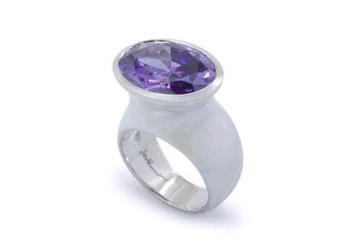 Bold Gemstone Dress Ring, Sterling Silver