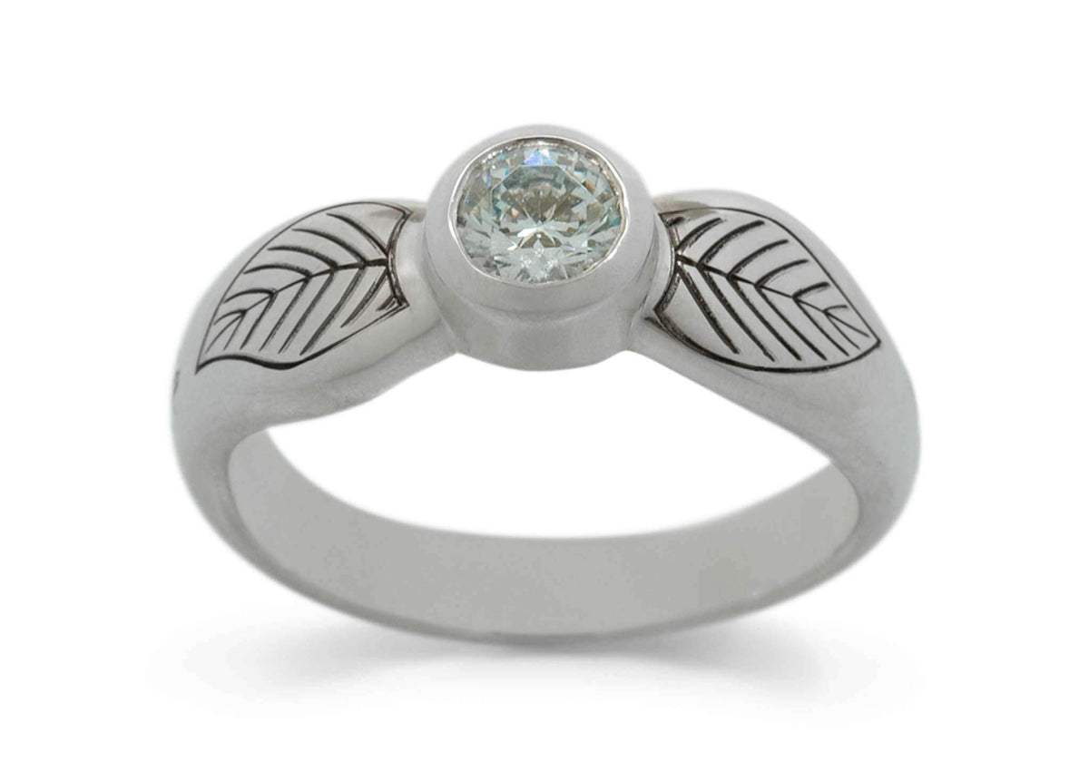 Engraved Elven Ring, Sterling Silver