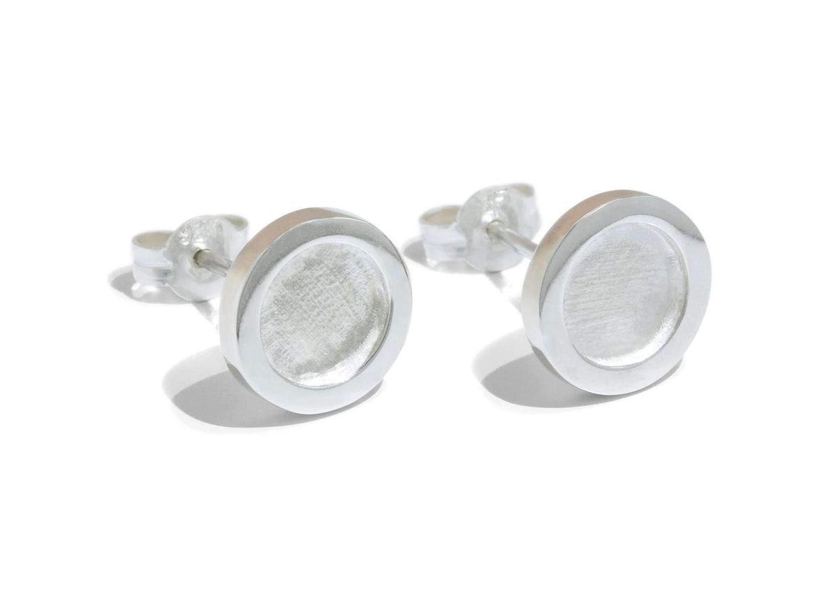 Round Shaped Earrings, Sterling Silver