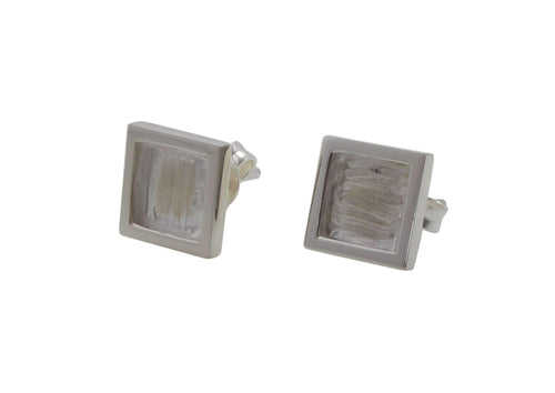 Square or Diamond Shaped Earrings, Sterling Silver
