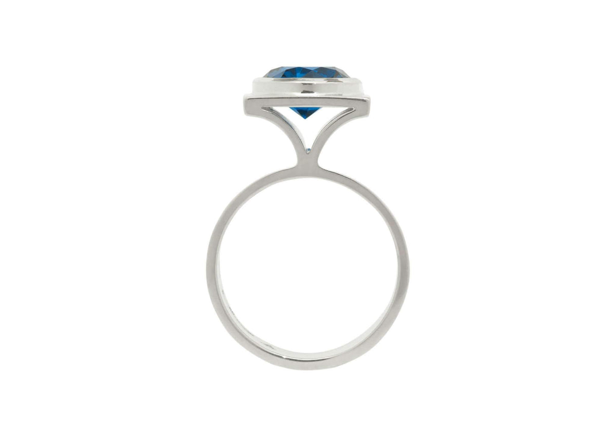 Square Pavilion Gemstone Ring, Sterling Silver