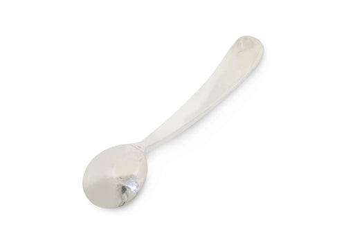 Knife Edge Curved Handle Spoon, Pure Silver