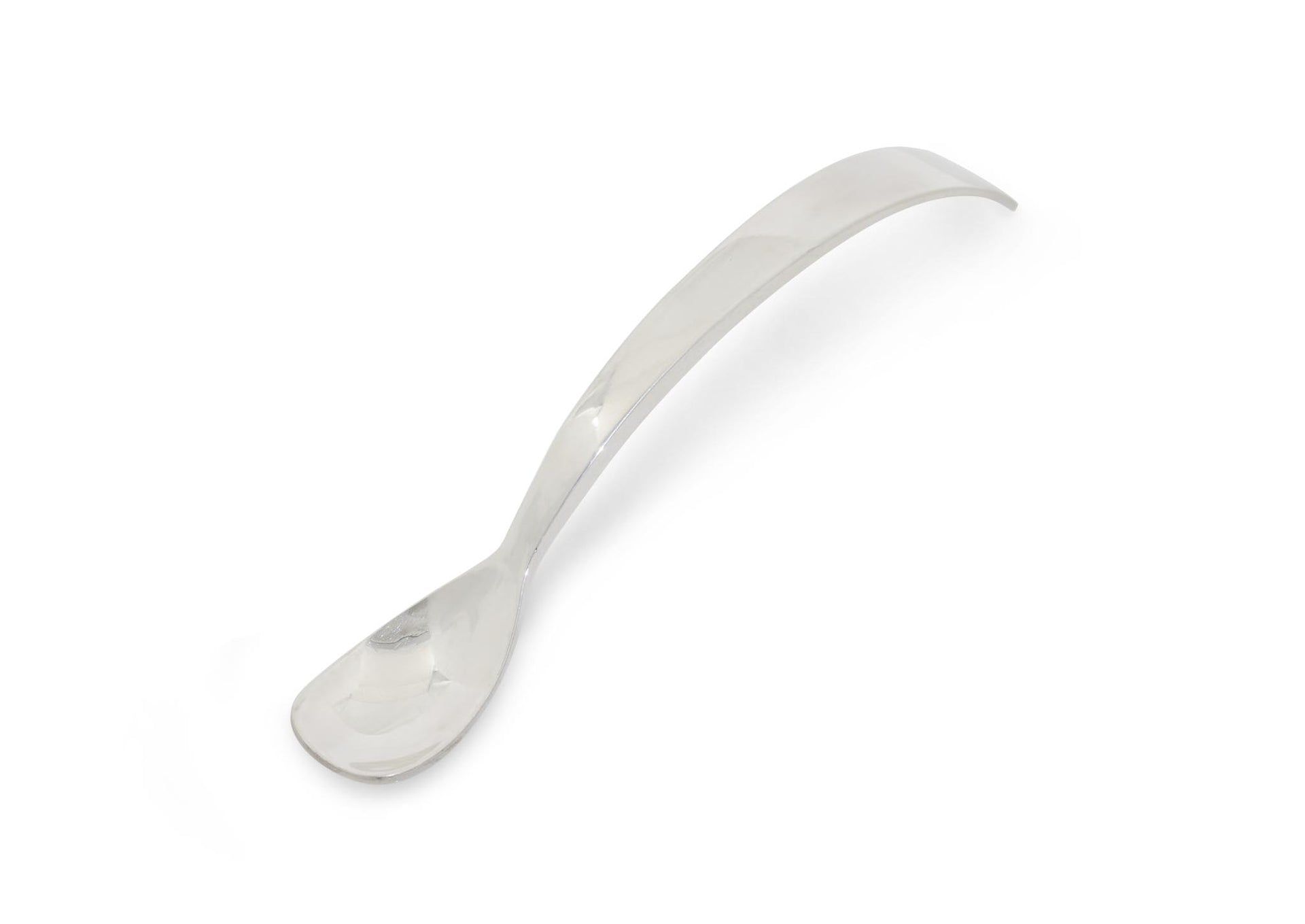 Long Curved Handle Spoon, Pure Silver