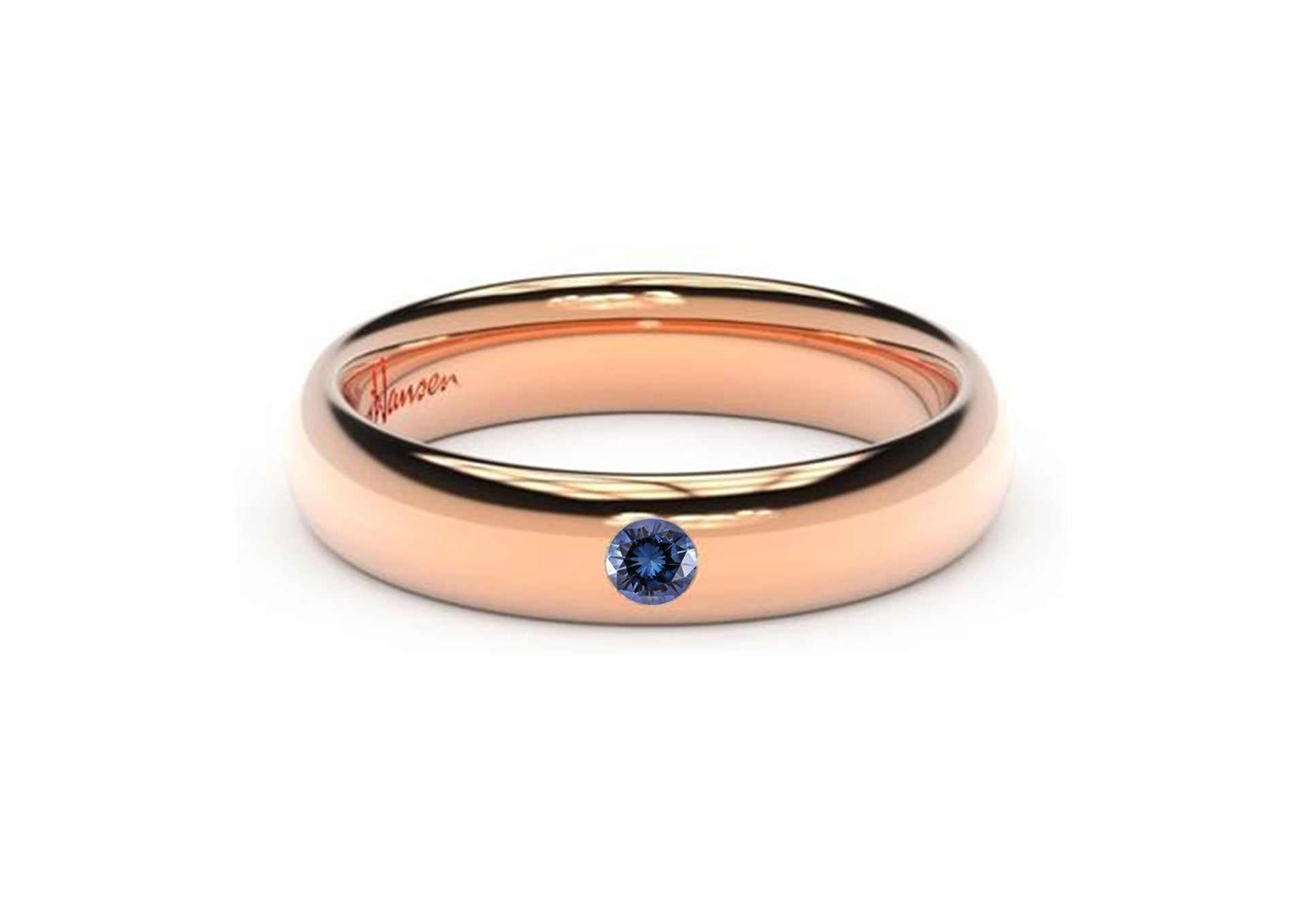 Sleek Gemstone Ring, Red Gold