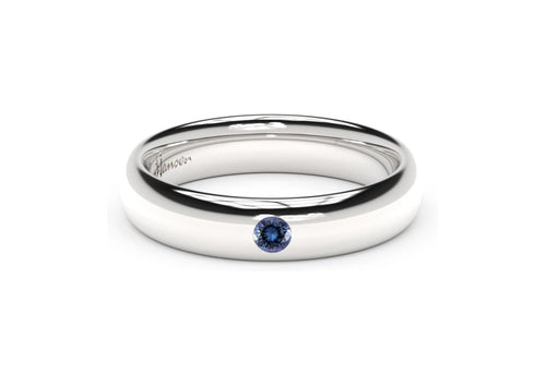 Sleek Gemstone Ring, White Gold & Platinum