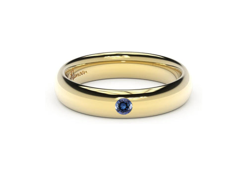 Sleek Gemstone Ring, Yellow Gold