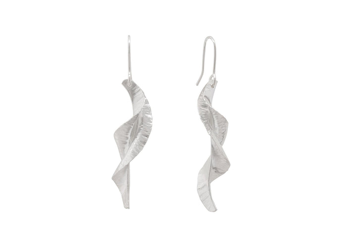 WIX Spring Leaf Earrings, Pure Silver