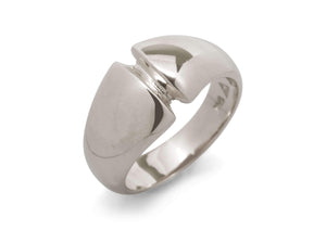 JW6 Dome Ring, White Gold & Platinum