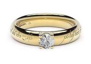 Contemporary Elvish Engagement Ring, ~.33ct 18ct Yellow Gold