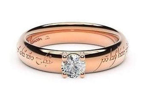 Contemporary Elvish Engagement Ring, ~.33ct 14ct Red Gold