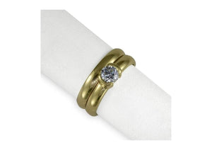 18ct Gold & Diamond Solitaire Ring Set   - Jens Hansen