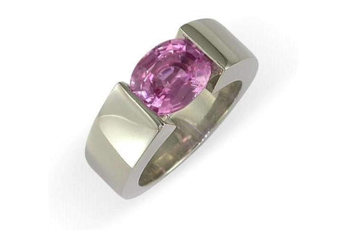 Platinum & Pink Sapphire Ring   - Jens Hansen