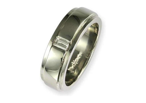 Platinum & Diamond Mens Wedding ring   - Jens Hansen