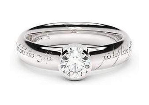 Modern Elvish Engagement Ring, ~.50ct Platinum