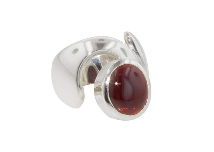 Keyhole Cabochon Gemstone Ring, Sterling Silver