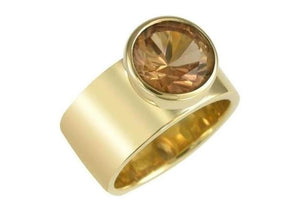 9ct yellow gold and Champagne Cubic Zirconia Ring   - Jens Hansen