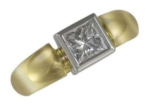 18ct yellow gold and platinum diamond ring   - Jens Hansen