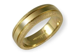 18ct yellow gold band with satin finished edges   - Jens Hansen