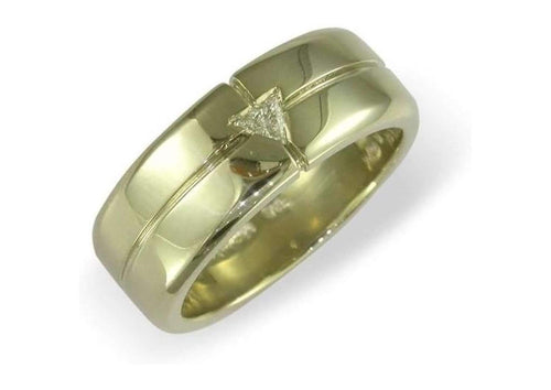 18ct White Gold & Trillion cut Diamond Ring   - Jens Hansen