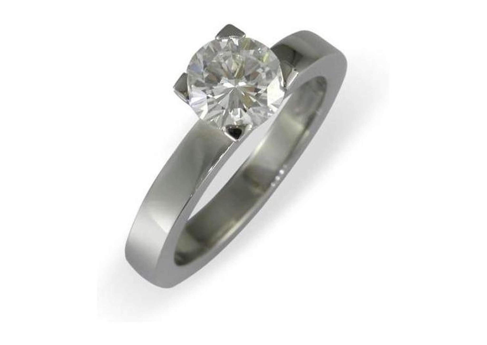Four prong 950 Platinum solitaire engagement ring   - Jens Hansen