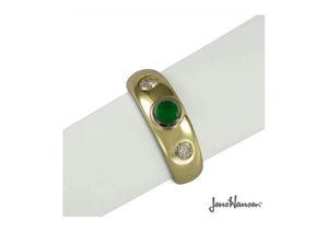 14ct Natural Emerald & Diamond Ring   - Jens Hansen