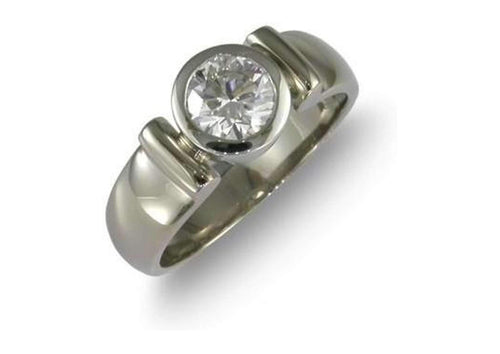 18ct White Gold & Platinum Diamond Ring   - Jens Hansen