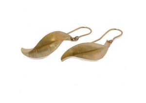 Handcrafted Gold Autumn Leaf Earrings   - Jens Hansen