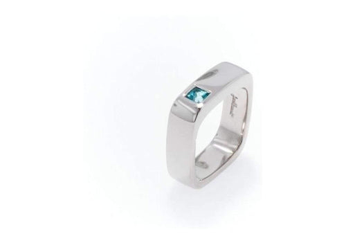 Palladium & Blue Topaz Ring   - Jens Hansen