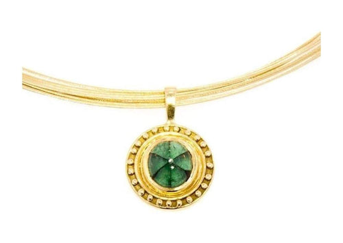 18ct Pendant with a Trapiche Emerald   - Jens Hansen