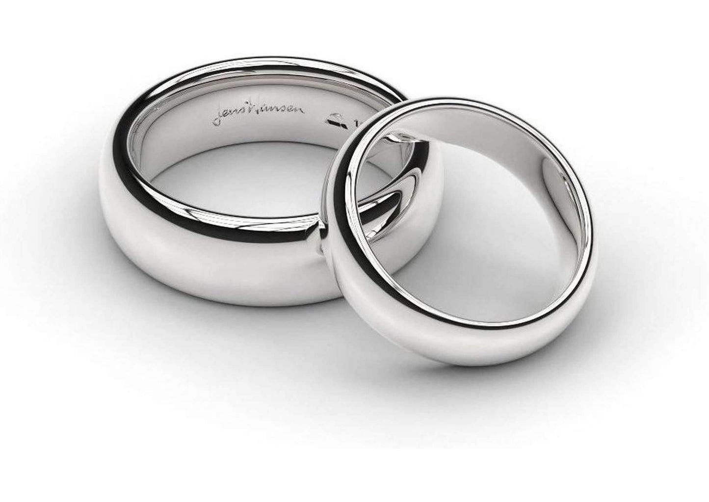White Gold Platinum Movie Rings Set – Jens Hansen - Main Image