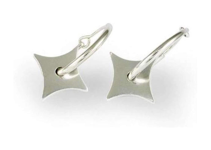 Silver Square Hoop Earrings   - Jens Hansen