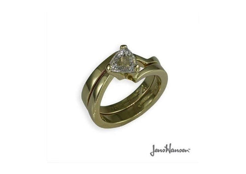 18ct & Trillion cut Diamond Ring with Matching Band   - Jens Hansen
