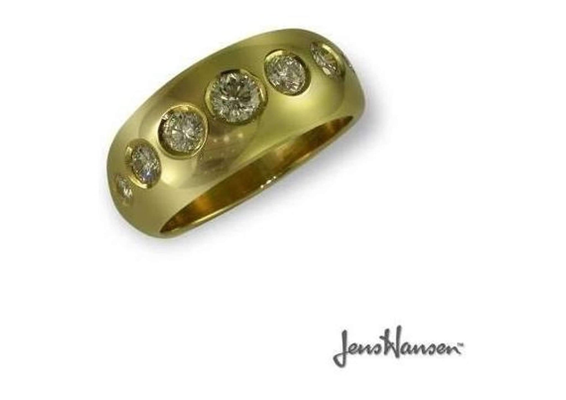 Classic gold dome ring set wtih Clients Diamonds   - Jens Hansen